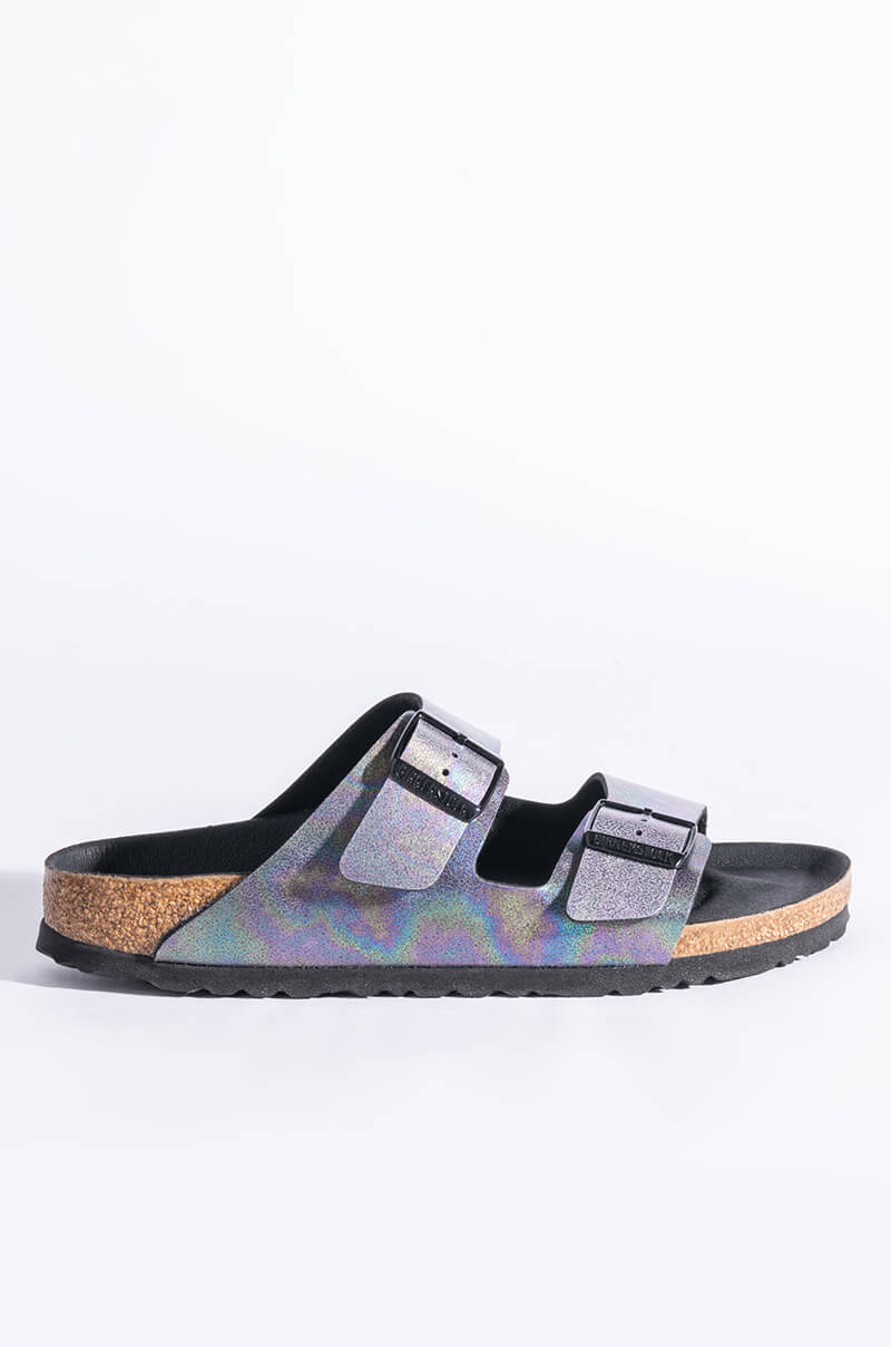 BIRKENSTOCK ARIZONA VEGAN IRIDESCENT MICROFIBER SANDAL
