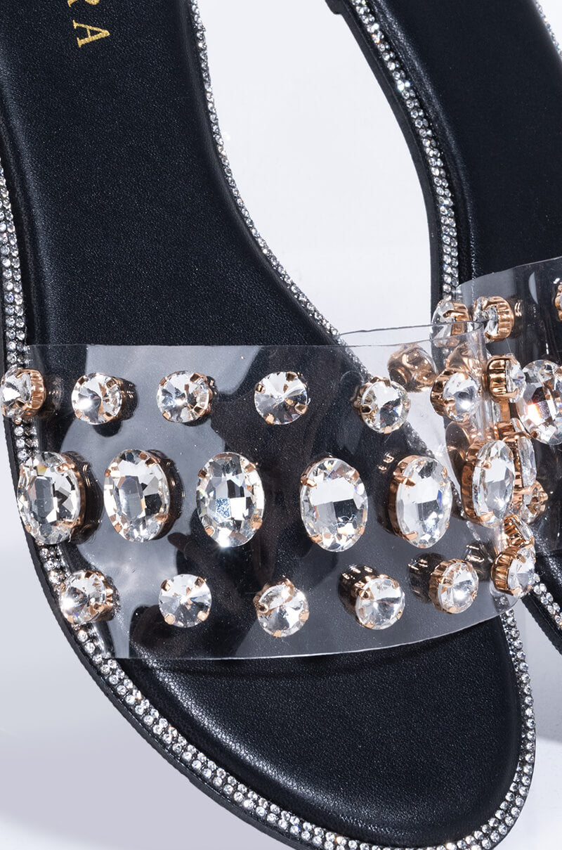 CALL ME HONEY RHINESTONE SANDAL BLACK