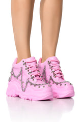 SPACE CANDY PINK EMBELLISHED SNEAKER